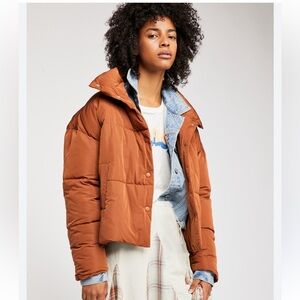 Free People Rust/Brown color Puffer Jacket